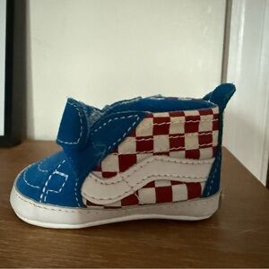 Vans Kids Blue and Red Checkerboard Sneakers